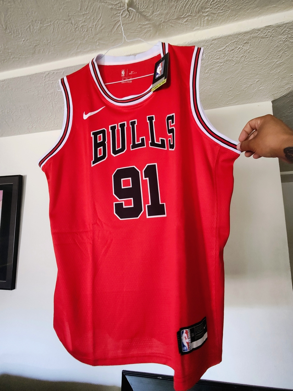 Chicago Bulls Dennis Rodman 91 Nike Swingman Jersey New With Tags